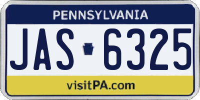 PA license plate JAS6325