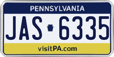 PA license plate JAS6335
