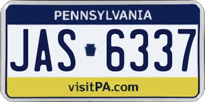 PA license plate JAS6337