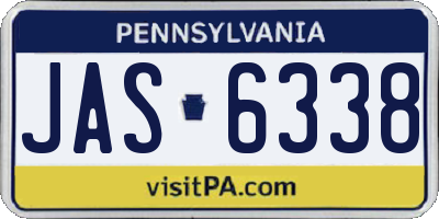 PA license plate JAS6338