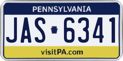 PA license plate JAS6341