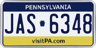 PA license plate JAS6348