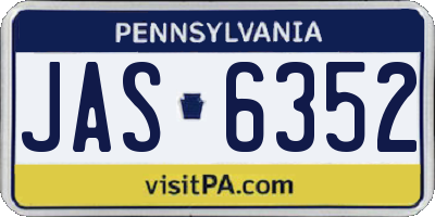 PA license plate JAS6352