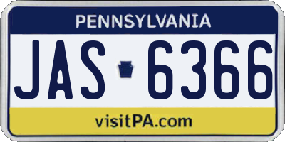 PA license plate JAS6366