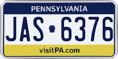 PA license plate JAS6376