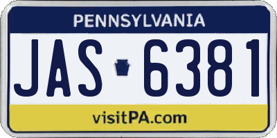 PA license plate JAS6381