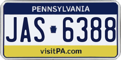 PA license plate JAS6388
