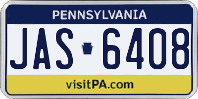 PA license plate JAS6408