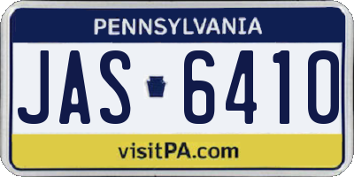 PA license plate JAS6410