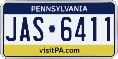 PA license plate JAS6411