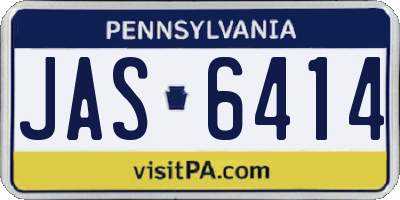 PA license plate JAS6414