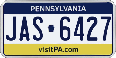 PA license plate JAS6427