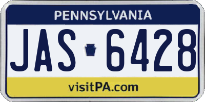 PA license plate JAS6428
