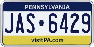 PA license plate JAS6429