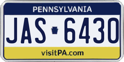 PA license plate JAS6430
