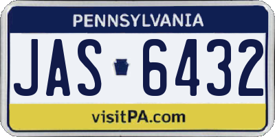 PA license plate JAS6432