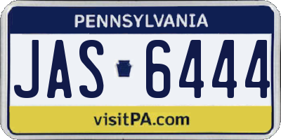 PA license plate JAS6444