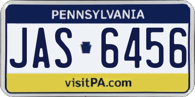 PA license plate JAS6456