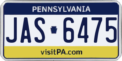 PA license plate JAS6475