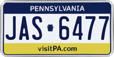 PA license plate JAS6477