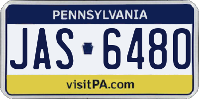 PA license plate JAS6480