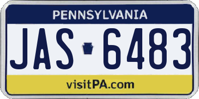 PA license plate JAS6483