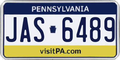 PA license plate JAS6489