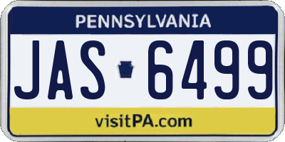 PA license plate JAS6499