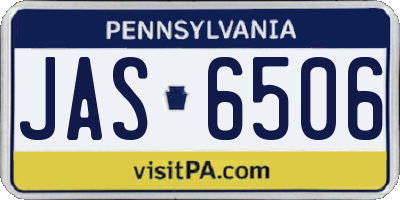 PA license plate JAS6506