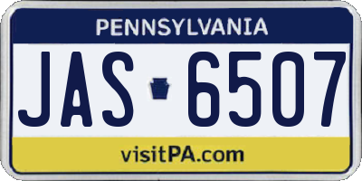 PA license plate JAS6507
