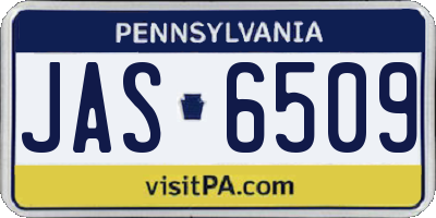 PA license plate JAS6509