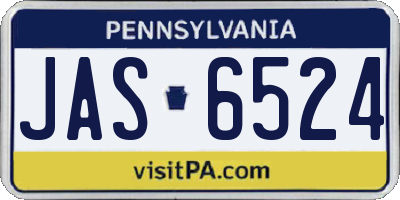 PA license plate JAS6524
