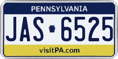 PA license plate JAS6525