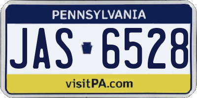 PA license plate JAS6528