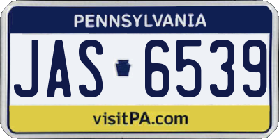PA license plate JAS6539