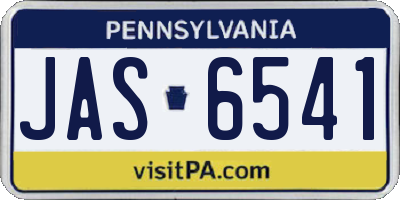 PA license plate JAS6541