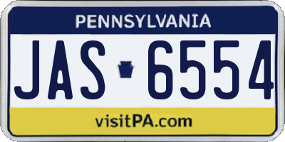 PA license plate JAS6554