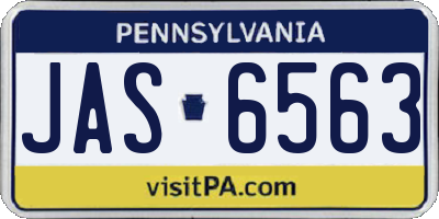 PA license plate JAS6563