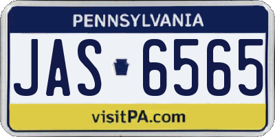 PA license plate JAS6565