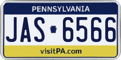 PA license plate JAS6566