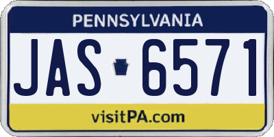 PA license plate JAS6571
