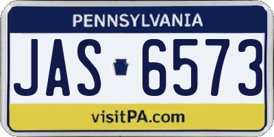 PA license plate JAS6573