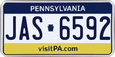 PA license plate JAS6592
