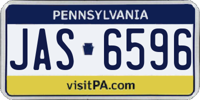 PA license plate JAS6596