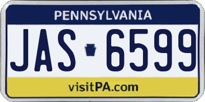PA license plate JAS6599
