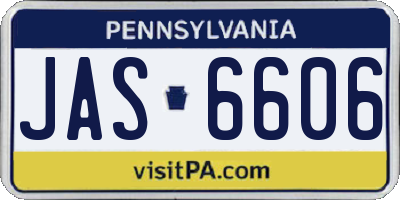 PA license plate JAS6606