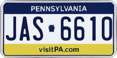 PA license plate JAS6610