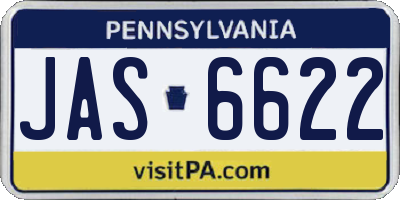 PA license plate JAS6622