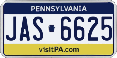 PA license plate JAS6625