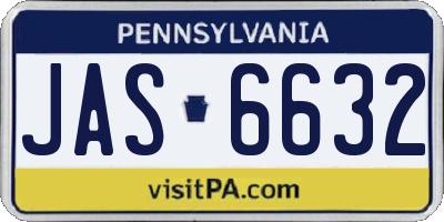 PA license plate JAS6632
